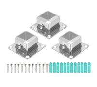 QUARKZMAN 3 Piezas Base Cuadrada Para Poste 2mm De Acero Inoxidable Bases De Brida Para Poste Soporte Pesado Para Barandales Cercas Y Pasamanos Ajuste Para Postes De 1.2" x 1.2" Accesorios