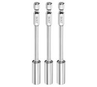 QUARKZMAN 3 Piezas De barrena Para Tuercas De 7 Mm Metro Casquillo Hexagonal De 1/4" Vástago De 3.94" (100 Mm) Largo Casquillo De 6 Puntos Cambio CR-V Ajustadores De Tornillos Para Taladro