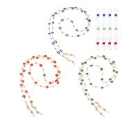 QUARKZMAN 3 Piezas De Cadena Para Gafas. 75 cm Tira Para Gafas Con Cristales Estilo Máscara Con 12 Extremos De Cadena Para Mujeres. Rojo/Verde/Azul Marino
