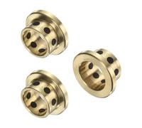 QUARKZMAN 3 Piezas de Cojinetes de Manga Bridada 12mm de Diámetro Interior | 15mm de Diámetro Exterior X 10mm de Altura, Casquillos de Manga de Bronce Grafito Envueltos Sin Aceite