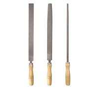 QUARKZMAN 3 Piezas De Juego De Lima Para Madera 12" Lima Plana/Redonda/Media Caña De Acero Multifuncional Con Mango De Madera Para Afilar Y Trabajar Madera Y Metal