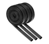 QUARKZMAN 3 Piezas De Manga De Protección contra Incendios De Trenzado Aislante para Cables 9.8 Pies - 7 Mm Diámetro Interno Negro Manga De Fibra De Vidrio Recubierta De Silicona