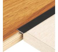 QUARKZMAN 3 Piezas De Molduras De Transición Para Suelo T De 2.9 Pies X 0.47", Borde De Aleación De Aluminio Para Vinilo Que Une Laminados, Baldosas Y Huecos Del Suelo, Negro