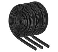 QUARKZMAN 3 Piezas de Trenza de Aislamiento de Alambre Funda Ignífuga 3.28 Pies-1.5mm ID Negro Trenzado de Fibra de Vidrio Recubierto de Silicona para Manguera Automotriz Eléctrica