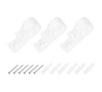 QUARKZMAN 3 Piezas Ganchos Sujeción para Cadenas Y Cuerdas Persiana 50x15mm, Grapas Fijación P para Cortinas, Dispositivo Tensión para Cadenas con Tornillos, Estores Romanos, Color Blanco