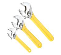 QUARKZMAN 3 Piezas Llave Ajustable 6/8/10" Acero De Alto Carbón Industrial Llave De Boca Ancha Herramienta De Reparación Ajustable Con Escala Graduada Garaje Hogar Amarillo