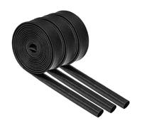 QUARKZMAN 3 Piezas Manga De Fibra De Vidrio con Revestimiento De Silicona para Aislamiento De Cables 9.8 Pies - 10mm Diámetro Interno Negro Manga De Fibra De Vidrio Revestida De Silicona