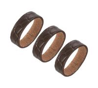 QUARKZMAN 3 Piezas Presillas de Cuero para Cinturón - Hebilla de Anillo de Patrón Irregular que se Ajusta a Correas de Cinturón de 3.8cm Ancho para Bolsos Arreglos DIY (Café)
