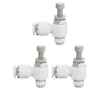 QUARKZMAN 3 Piezas SL6-NPT1/8 Válvula De Control De Flujo De Aire Conexión Push To Connect 1/4 Pulgada OD 1/8 Pulgada NPT Codo De 90 Grados Accesorio Para Manguera De Aire Válvul