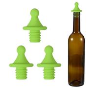 QUARKZMAN 3 Piezas Tapón Vino En Forma Techo Silicona, Tapones Vino Reutilizables Herméticos Antifugas Tapón para Botellas Conservador Licor con Tapón para Botellas Cerveza, Verde Hierba