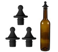 QUARKZMAN 3 Piezas Tapón Vino Silicona En Forma Techo, Tapones Vino Reutilizables Herméticos Antifugas Tapón para Botella Conservador Licor con Tapón para Botella Cerveza Y Bebidas, Negro