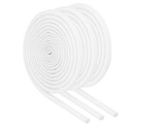 QUARKZMAN 3 Piezas Trenza de Aislamiento de Alambre Funda contra Incendios 3.28 Pies - 3 mm ID Blanco Trenzado de Fibra de Vidrio Recubierto de Silicona para Manguera Automotriz