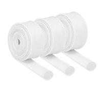 QUARKZMAN 3 Piezas Trenza de Aislamiento de Alambre Funda Ignífuga 3.28 Pies - 10mm ID Blanco Trenzado de Fibra de Vidrio Recubierto de Silicona para Manguera Automotriz Eléctrica