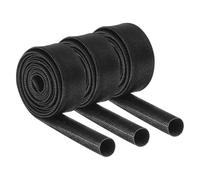 QUARKZMAN 3 Piezas Trenza de Manga de Cable de Aislamiento 1m-10mm ID Negro Trenzado de Fibra de Vidrio Recubierto de Silicona de Alta Temperatura para Protección de Cableado