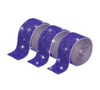 QUARKZMAN 3 Rollos 1" 3 Yardas Cinta Adhesiva de Diamantes de Imitación de Cristal para Proyectos de Arte y Manualidades Tartas de Boda Decoraciones de Cumpleaños Azul Oscuro