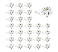 QUARKZMAN 30 Juego Espejo Soporte Clips, 4mm Cristal Transparente Plástico Espejo Clip Vidrio Puerta Retenedor Kit para Fijación Vidrio (Transparente Clip con Dorados Tornillos)