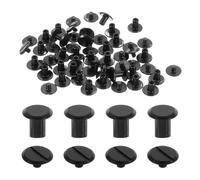 QUARKZMAN 30 Juegos M4 x 6mm Tornillos Chicago De Metal Con Cabeza Ranurada Para Remaches Postes Clavijas Para Proyectos DIY De Cinturones Bolsos Encuadernación De Libros, Negro