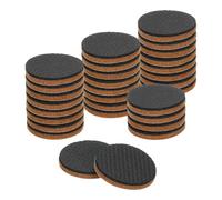 QUARKZMAN 30 Pcs Almohadillas para Muebles Fieltro Y EVA, 1 3/8" (35mm) Redondas Protectoras para Pisos Madera Autoadhesivas para Proteger Suelos Madera, Patas Mesa, Marrón+Negro
