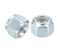 QUARKZMAN 30 Piezas 3/8"-16 Tuercas Hexagonales De Seguridad Con Insertos De Nylon, Tuerca De Parada Hexagonal De Acero Al Carbón Tuerca Con Insertos Para Fijadores, Blanco&Blanco