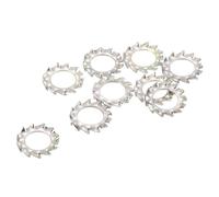 QUARKZMAN 30 Piezas Arandelas de Bloqueo Dentadas Externas M6 Acero con Acabado de Zinc Arandela de Bloqueo Dentada Externa para Sujetadores de Equipos Mecánicos Color Plata