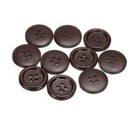 QUARKZMAN 30 piezas de 32L Botones de Costura de Madera de 4/5" (20mm) 4 Agujeros Botones Redondos de Madera de Repuesto para Manualidades de Ropa DIY Decoración, Marrón Oscuro