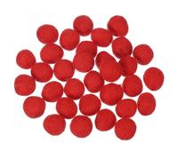 QUARKZMAN 30 Piezas De Bolas De Fieltro De Lana, Pompones De Fieltro De 0.6 Pulgadas Para Manualidades, Cuentas Pequeñas De Pompones Hechos A Mano Al Por Mayor Para Artesanías, Rojo