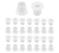 QUARKZMAN 30 Piezas de Bujes de Cojinete, Manga de Cojinetes de Plástico con Bridas de Nailon ID 3.2mm x OD 4mm x Longitud 5mm, Casquillos de Brida, Blanco