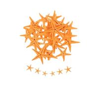 QUARKZMAN 30 Piezas De Estrellas De Mar para Manualidades, 0.4"-0.8" Estrellas De Mar Naturales Pequeñas Conchas Marinas A Granel para Decoraciones De Bodas Fiestas con Tema, Naranja