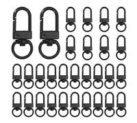 QUARKZMAN 30 Piezas De Ganchos De Langosta De Metal, Mosquetones Giratorios Para Llaveros Con Anilla Para Hacer Joyas, Bolsos, Cadenas De Llaves, Conector, Negro
