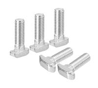 QUARKZMAN 30 Piezas Pernos en T-Slot M8 x 30mm Perno de Cabeza de Martillo T para Perfil de Extrusión de Aluminio en T-Slot Serie 4040 Acero al Carbono Niquelado Plata
