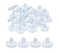 QUARKZMAN 30 Piezas Topes de Goma para Tabla de Cristal con Vástago, 22mm/0.87" Almohadillas Antideslizantes de Goma para Mesa de 7.5mm/0.3" Agujero Muebles Gabinete