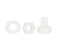 QUARKZMAN 300 Pcs/100 Juegos De Tornillos Hexagonales De Nylon M6 X 8mm Con Arandelas Planas Para Accesorios Industriales De Maquinaria Y Electrónica Color Blanco