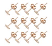 QUARKZMAN 300 Piezas De Postes Y Respaldo Para Aretes 5mm/0.2 Pulgada Placa Plana Lisa Postes Para Aretes Con Respaldo De Mariposa Para Artesanías De Joyería DIY Oro Claro