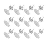QUARKZMAN 300 Piezas De Postes Y Respaldo Para Aretes 8mm/0.31 Pulgada Postes Planos Para Joyería Con Respaldo De Mariposa Para Artesanías DIY Plata