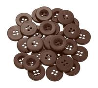 QUARKZMAN 30pcs Botones de Resina, 4 Agujeros 28L 18mm Botón Redondo de Costura Accesorio de Coser Repuesto Decorativo para Manga Ropa Camisas Pantalones Manualidad Bricolaje,Marrón
