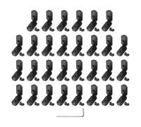 QUARKZMAN 30pcs Conector Esquina Interior Forma L Para Ranura T Con Tornillos M6 Y Llave Para Perfil Extrusión Aluminio Serie 3030 Ranura 8mm Negro