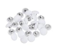 QUARKZMAN 30uds 18L Tela Paño Cubierto Botón 11,5mm Redondo Metal Vástago Costura Botones para Trajes Vestido Blusas, Blanco