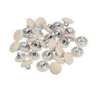 QUARKZMAN 30uds 18L Tela Paño Cubierto Botón 11,5mm Redondo Metal Vástago Costura Botones para Trajes Vestido Blusas, Beige