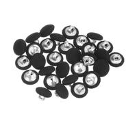 QUARKZMAN 30uds 18L Tela Paño Cubierto Botón 11,5mm Redondo Metal Vástago Costura Botones para Trajes Vestido Blusas, Negro