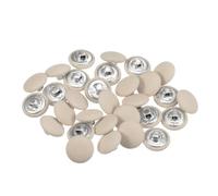 QUARKZMAN 30uds 24L Tela Paño Cubierto Botón 15mm Redondo Metal Vástago Costura Botones para Trajes Vestido Blusas, Beige