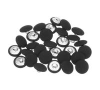 QUARKZMAN 30uds 24L Tela Paño Cubierto Botón 15mm Redondo Metal Vástago Costura Botones para Trajes Vestido Blusas, Negro