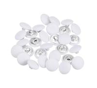 QUARKZMAN 30uds 24L Tela Paño Cubierto Botón 15mm Redondo Metal Vástago Costura Botones para Trajes Vestido Blusas, Blanco