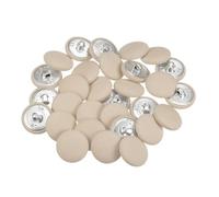 QUARKZMAN 30uds 32L Tela Paño Cubierto Botón 20mm Redondo Metal Vástago Costura Botones para Trajes Vestido Blusas, Beige