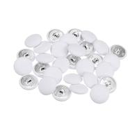QUARKZMAN 30uds 32L Tela Paño Cubierto Botón 20mm Redondo Metal Vástago Costura Botones para Trajes Vestido Blusas, Blanco