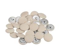 QUARKZMAN 30uds 40L Tela Paño Cubierto Botón 25mm Redondo Metal Vástago Costura Botones para Trajes Vestido Blusas, Beige