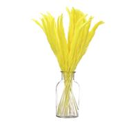 QUARKZMAN 30uds Amarillas Pampas Hierba Decoración, 17 Pulgadas Falsas Pampas Secas Florales Arreglos y Jarrones Relleno para Hogar Boda Fiesta Decoraciones