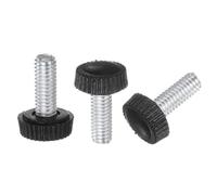 QUARKZMAN 30uds M6 x 16mm Macho Rosca Moleteadas Perillas, Pulgar Tornillo Sujeción Perillas Agarre Plástico Mango Mano Perillas con Roscado Perno, Negro