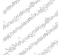 QUARKZMAN 32" 3-5 mm Hilos De Piedras Preciosas Naturales De Cristal De Roca En Forma Libre Chips Abalorios Sueltos De Piedras Irregulares Perforadas Para Hacer Joyería Y (Transparente)