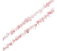 QUARKZMAN 32" 3-5mm Cuentas De Piedra Preciosa Sueltas De Gema Natural De Sandía Cristal Chips De Hilo De Gema Forma Libre Irregulares Cuentas De Piedra Perforadas (Rojo Sandía)