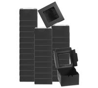 QUARKZMAN 32 Cajas de Embalaje de Jabón 3.9x3.9x2.6 Pulgadas Caja de Jabón de Kraft con Ventana Mini Caja de Regalo para Envoltura de Panadería Dulces Joyería (Cuadrada, Negra)